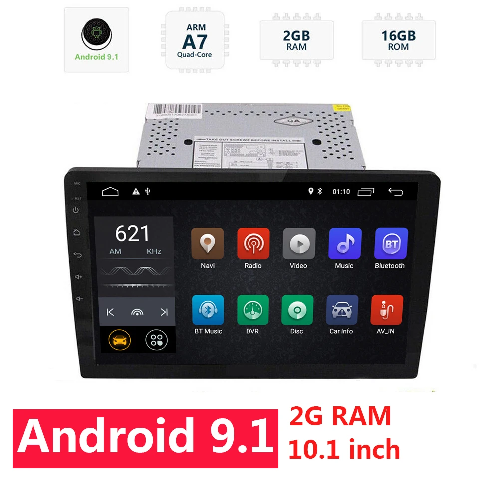 10,1 дюймов Регулируемая Android 9,1 2+ 16G Автомагнитола Авто двойной din 2din 10," съемный автомобильный стерео аудио головное устройство мультимедиа 50
