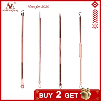 

4PCS Rose Gold Acne Removal Needle Pimple Needle Blackhead Remover Acne Treatment Acne Needle Black Mask Acne Extractor Remover