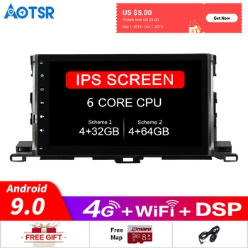 

Android 9.0DSP Car GPS Navigation radio player For Toyota Highlander 2015-2017 car Multimedia Radio Audio Player Headunit No DVD