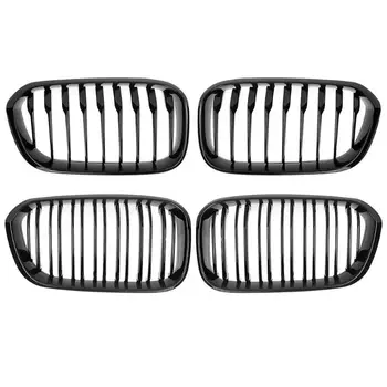 

1 Pair Glossy Black Front Bumper Kidney Grill Grilles for BMW 1 Series F20 2015-2016 51137371685 51137371686
