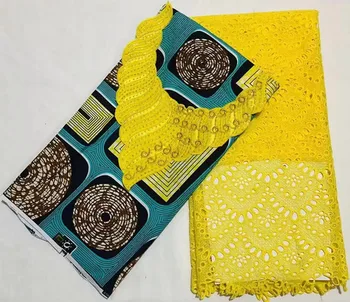 

Popular java wax print fabric african fabric milk silk lace 2.5+3yards dubai lace african wax print fabric for dress YN-B29
