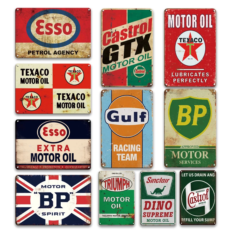 Esso Texaco Castrol моторное масло металлические знаки Синклер залив BP металлическая