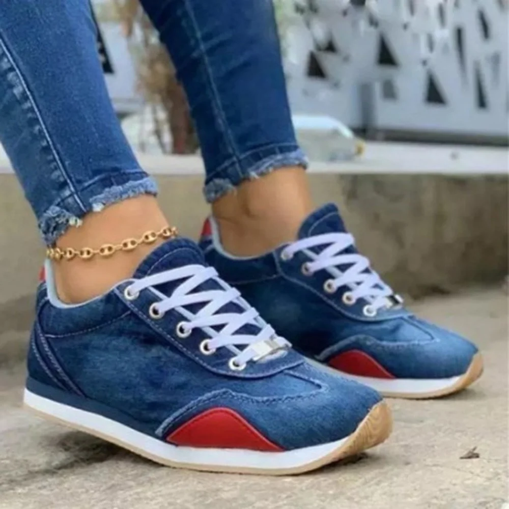 Ladies online denim trainers