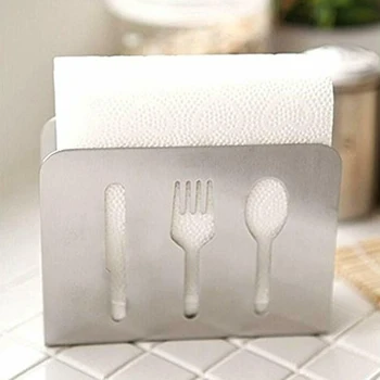 

Stainless Steel Napkin Holder Paper Case Boxes Tissue Rack Dispenser Organizer Kitchen Dining Container Table Decor