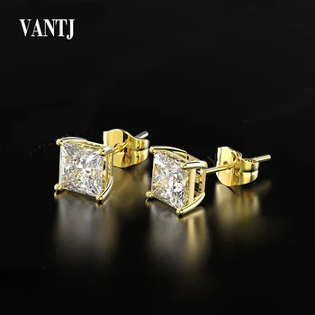 

VANTJ Elegant Real 14K Gold Stud Earring Sterling Moissanite EF Color Fine Jewelry For Women Lady Engagement Wedding Party Gift