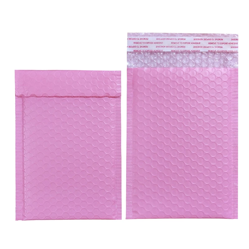 50PCS Light Pink Poly Bubble Mailer Padded Envelope self seal mailing bag bubble envelope Courier Packaging Shipping envelopes 