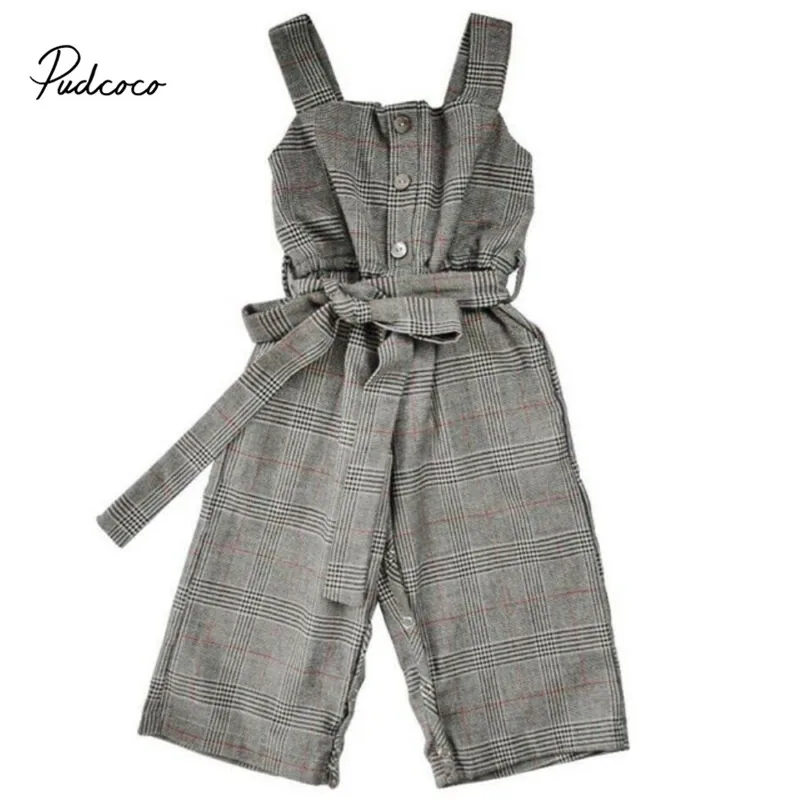 Pudcoco Romper Summer Toddler Kids Baby Girl Stripe Suspender Jumpsuit Pants Sleeveless Fashion Playsuit | Мать и ребенок
