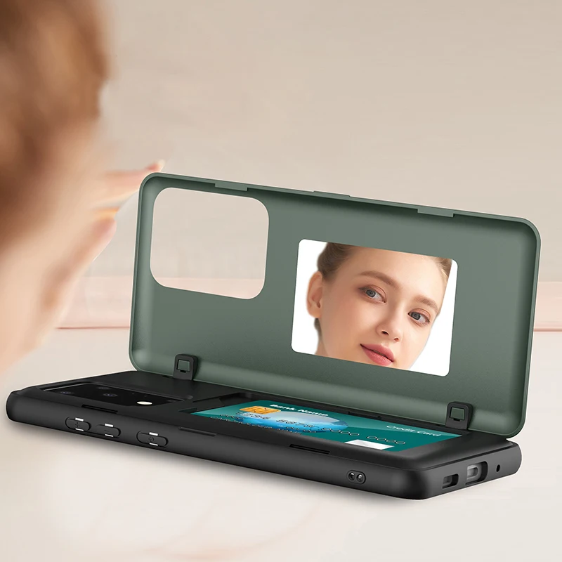 Shockproof Case For Samsung Galaxy S20 S20 Plus Card Holders Back Case For Samsung S20 Ultra Cover With Hidden Make Up Mirror Shockproof Case For Samsung Galaxy S20 S20 Plus Card Holders Back Case For Samsung S20 Ultra Cover With Hidden Make Up Mirror
