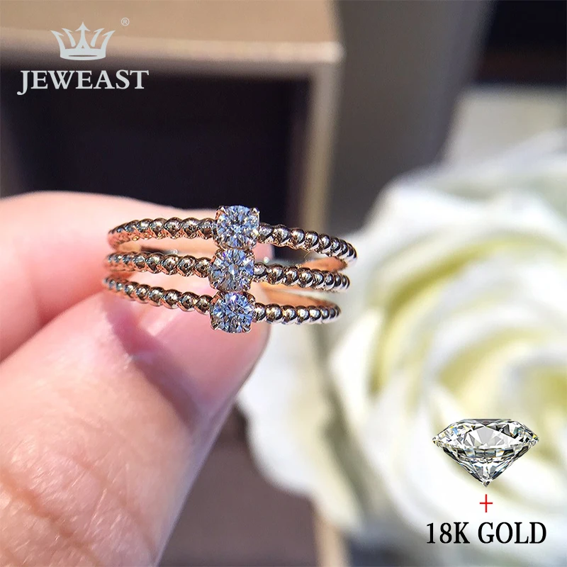 Кольцо с натуральным бриллиантом 18K золото чистое красивый драгоценный камень