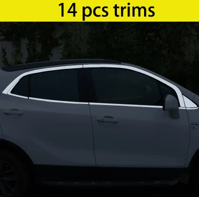 14 pcs trims Нержавеющая сталь окна автомобиля планки для Opel Mokka Buick БИС горький Mokka 2013 Vauxhall - Цвет: 14 pcs trims