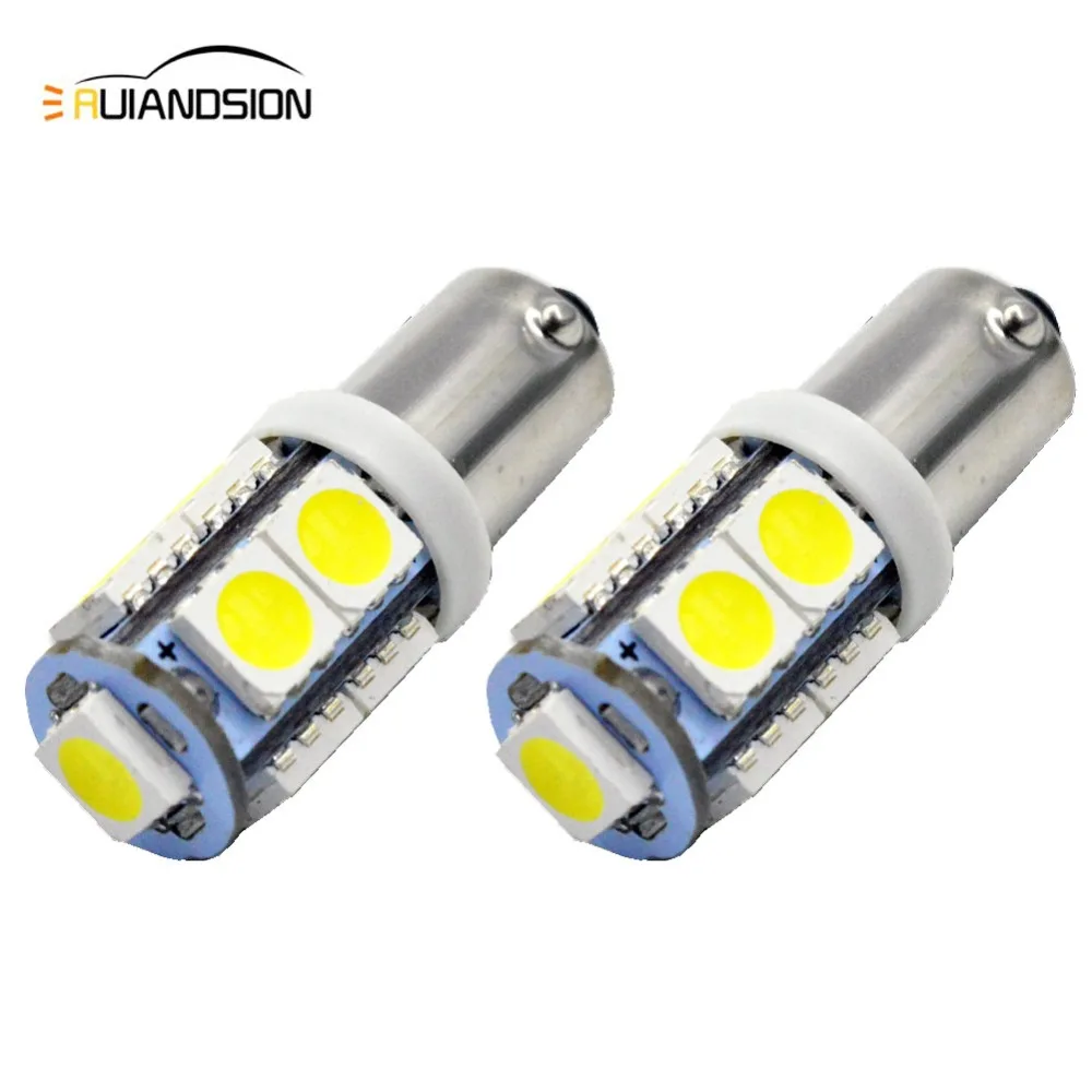 

2pcs 6V 12V 24V T11 BA9S BAX9S BAY9S 9SMD LEDs Bulb T4W H6W 5050 Super White Yellow Moto Car Interior Dome Map Light Signal Lamp