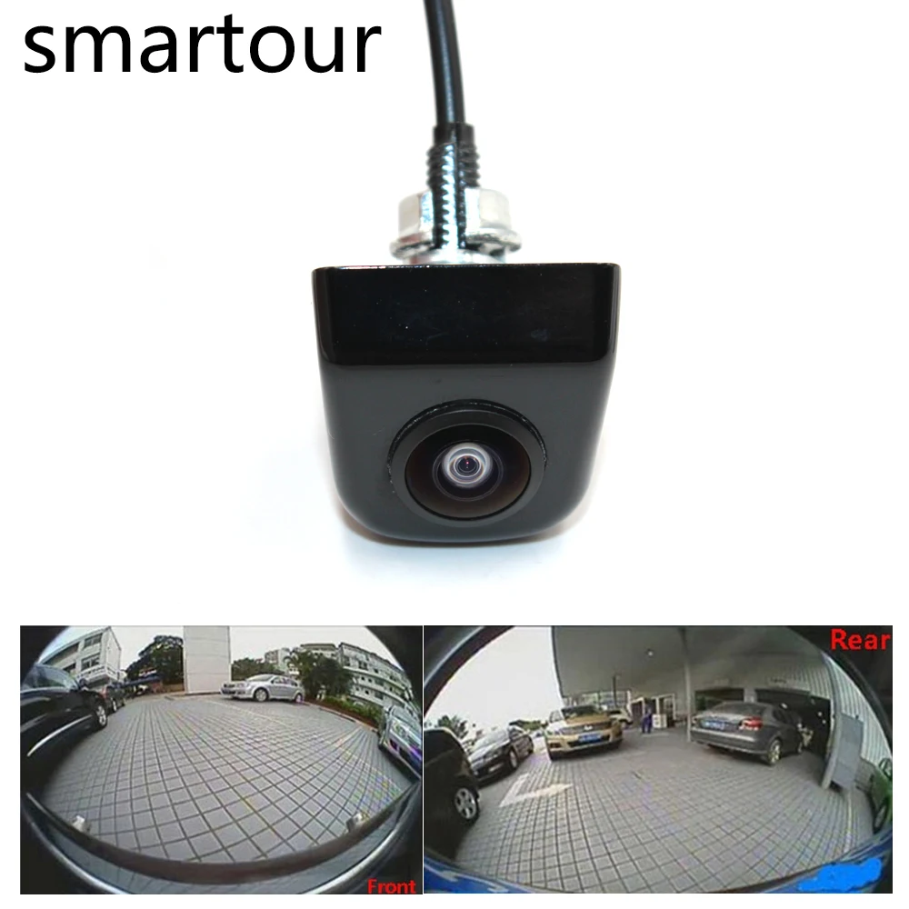 

Smartour Car Reverse Backup Rear View Camera 180 Degree CCD Fisheye Lens Front View Side CCTV Vehicle Parking Camera