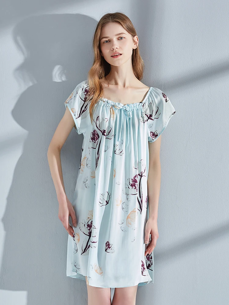 16Momme Real Silk Nightgown for Women Bedroom Sleepwear Bedgown Nightdress Ladies 100% Natural Silk Nightdress Robes Dormir Wear