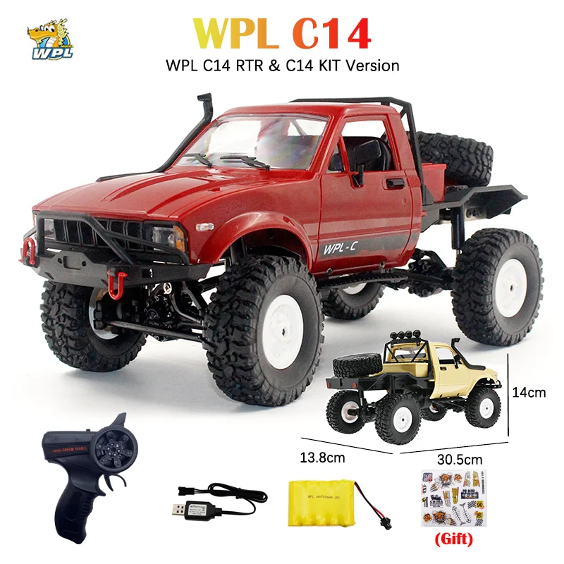 WPL C14 Радиоуправляемый автомобиль 1:16 2 4G 2CH 4WD внедорожник 15 км/ч высокоскоростной