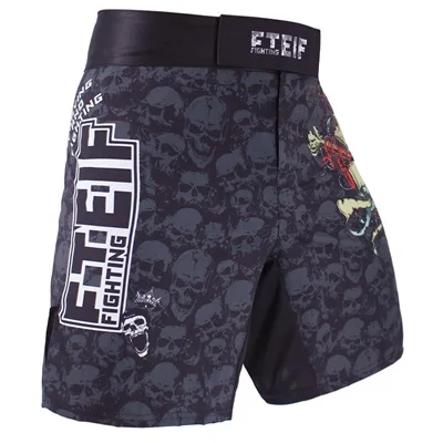 MMA training gym Fierce sparring breathable protection muay thai boxing shorts fight kickboxing cheap mma short pretorian shorts - Color: FTE-DK5