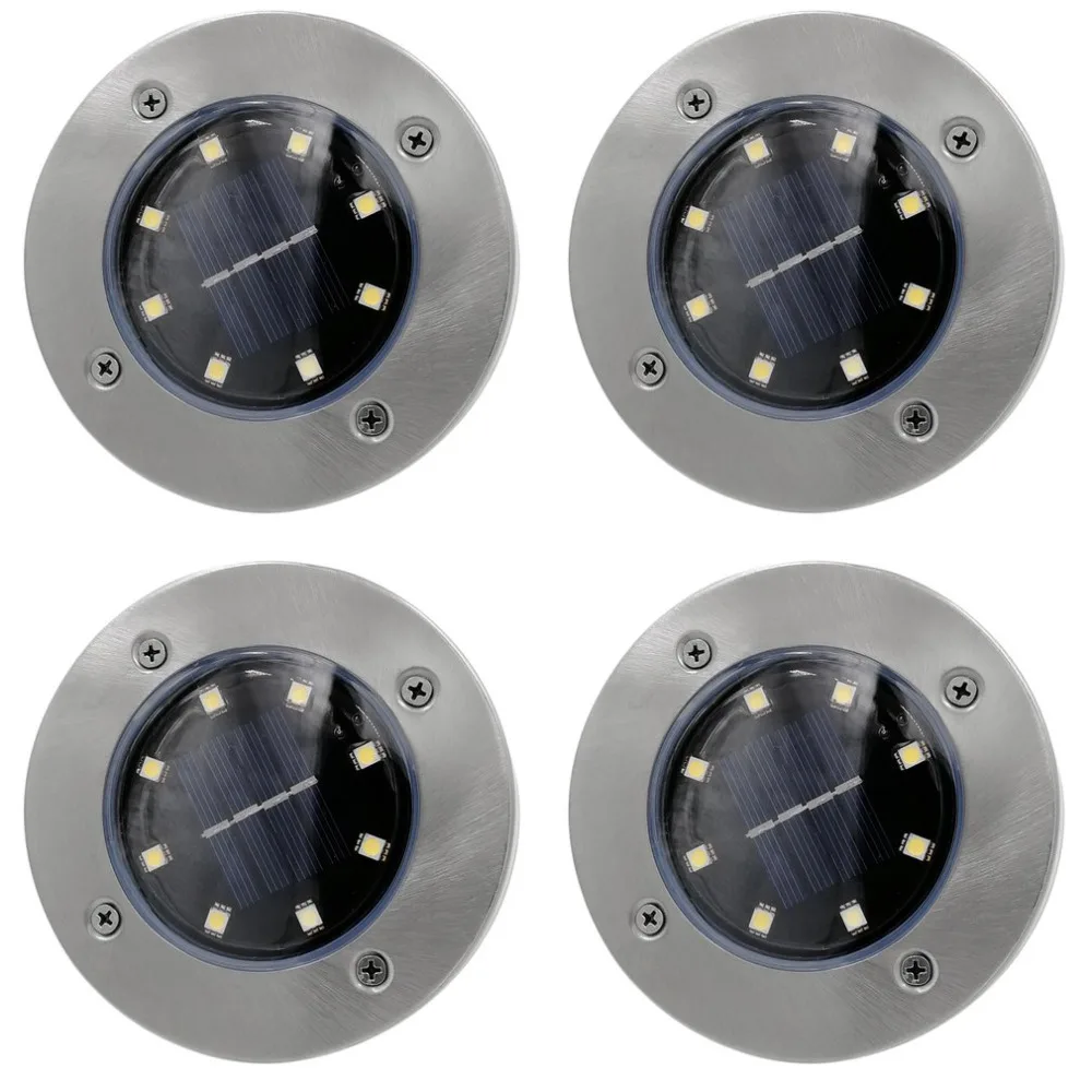 

4pcs/set Solar Power Panel Lawn Lamps Bright Light LED Energy Saving Waterproof For Outdoor Pathways Garden Install In Ground