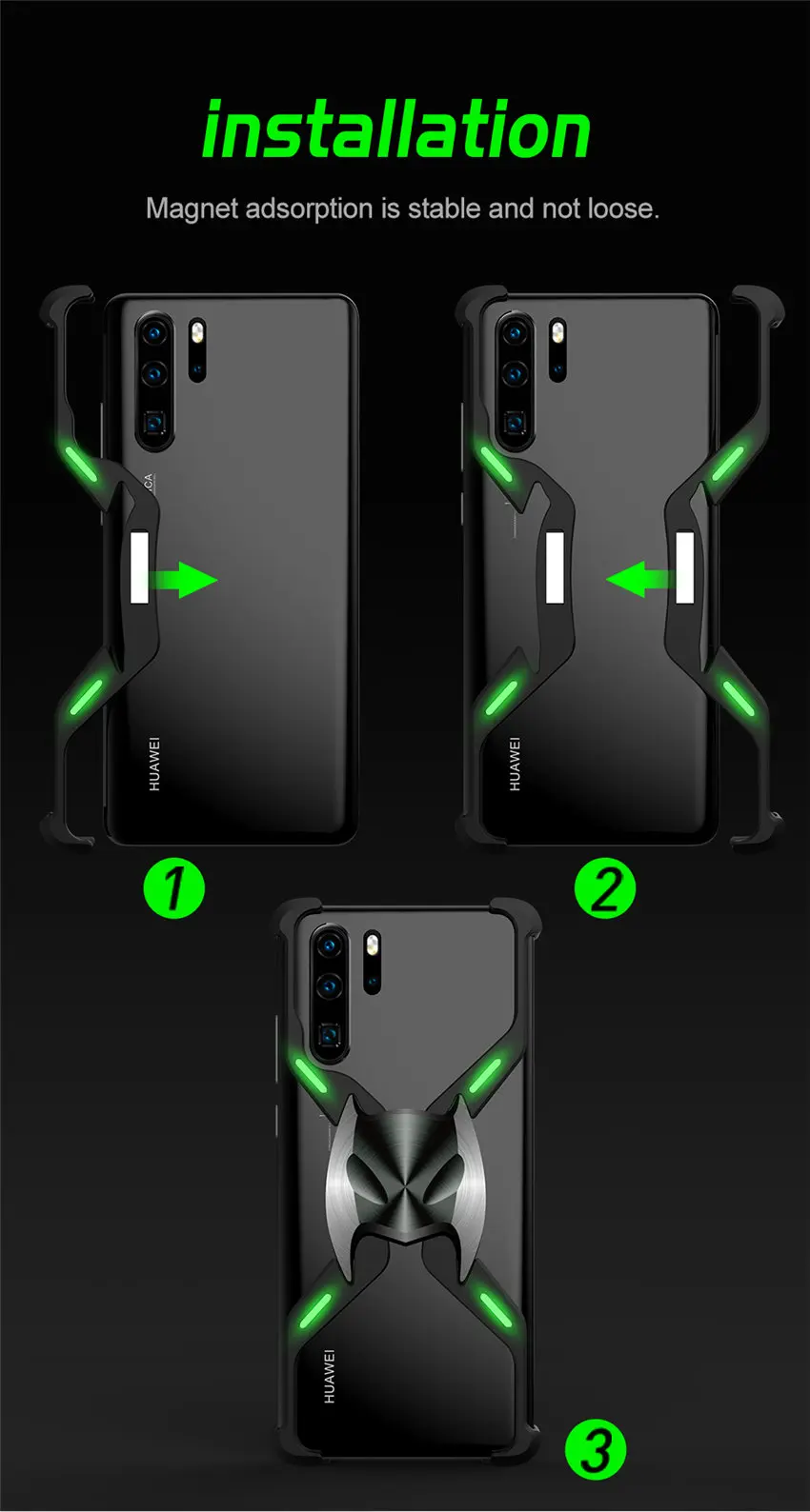 Алюминиевый металлический магнитный чехол для huawei P30 Pro маска Бэтмена противоударный жесткий чехол для huawei P30/pro люминесцентный бампер чехол