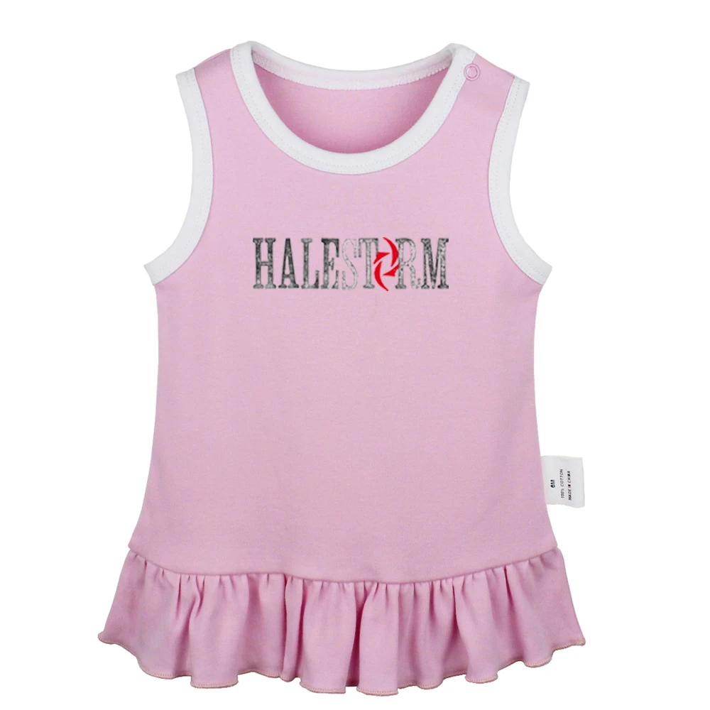 Огнеупорный Halestorm жесткий рок группа подростков волк дизайн новорожденных девочек платья платье без рукавов для малышей хлопковая одежда для новорожденных - Цвет: JcBabyYS1235P