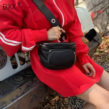 

[BXX] Solid Color Soft PU Leather Crossbody Bags For Women 2020 Fashion Lady Shoulder Messenger Chest Bag Female Handbags HJ634