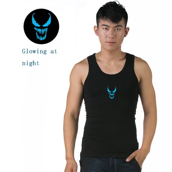 

Cotton Sleeveless Undershirt noctilucent Venom printed Tank Top Men Fitness Shirts Mens Bodybuilding Workout Vest Factory Outlet