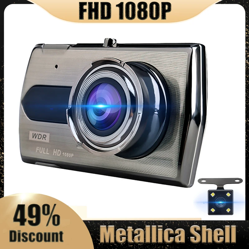Car DVR Dashcam Video Recorder 4 Inch FHD 1080P Dual Lens Rear View G-Sensor Parking Monitor Auto Registrator Camcorder Camera | Автомобили