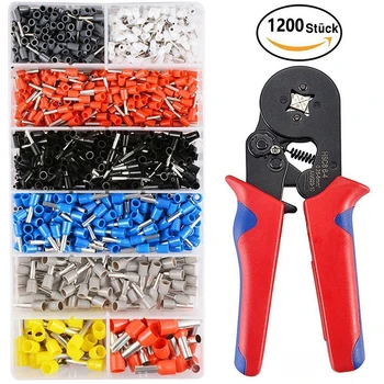 

1200pcs / box wire terminal crimp connector insulated non-insulated wire end sleeve--M25 tube type cold crimping pliers terminal