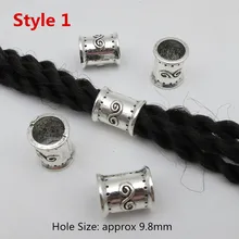 5 шт.-10 шт. из серебристого металла под старину волосы оплетка dread дредлок бусины трубчатые кольца для укладки волос аксессуары