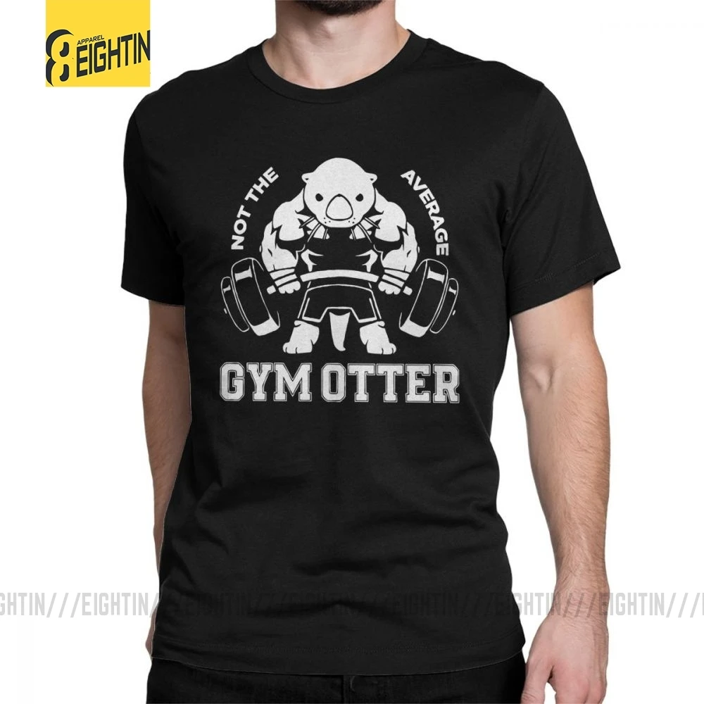 

Not The Average Gym Otter Body Building T-Shirt Man Short Sleeve Simple Tee Shirt Round Collar Pure Cotton Tops Printed T Shirt
