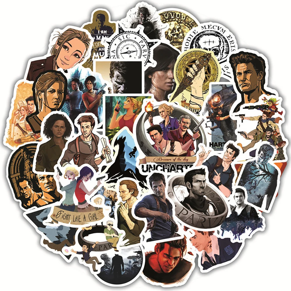 

10/30/50PCS Game Uncharted 4 Graffiti Stickers Guitar Laptop Motorcycle Travel Luggage Decals Toys Sticker Cool for Kid Gift