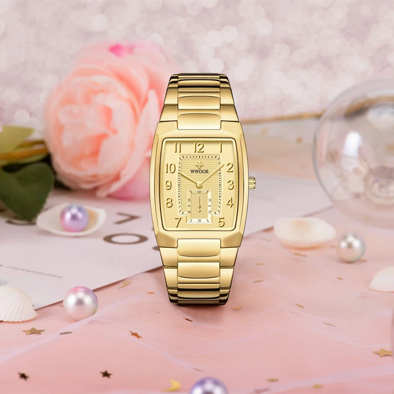 Gold Watch Women Square Ladies Creative Steel Women's Bracelet Watches Female Waterproof Clock,women watches
