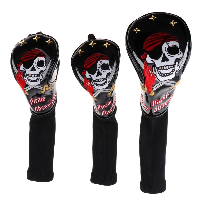 

3 Pcs Golf Club Headcover Driver 5 Wood Head Covers White Red Golf Iron White Black Coffee Cover Headcover Golf Head Covers
