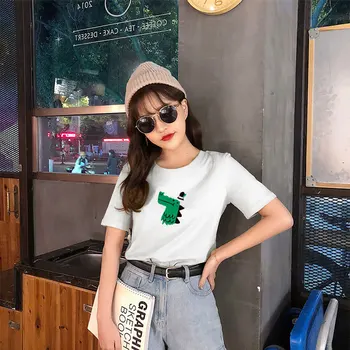 

Womens Cotton T Shirts Half Sleeve 2019 Autumn Gray O-Neck Striped Female Casual Basic Classic Tops Clothes Black