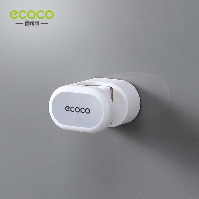 ECOCO Mop Broom Holder Wall Mounted Mop Holder Household Adhesive Storage Broom Hanger Mop Hook Racks Kitchen Bathroom Organizer gray