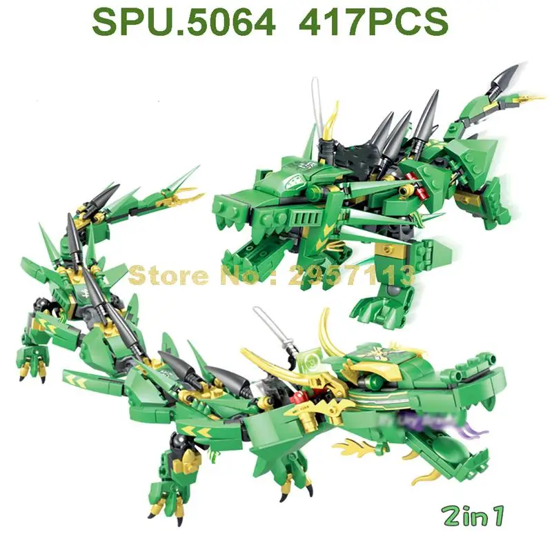 206 417pcs 2in1 Lloyd Green Dragon 2 Shapes Ninja Building Block Dolls Toy | Игрушки и хобби