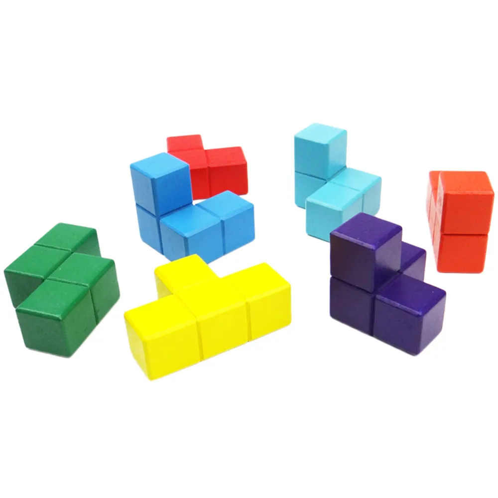 Wooden Brain Teaser Puzzle Cube Pieces Creative Educational Toy Baby Kids Puzzle Toy Parent-child Interactive Game #B