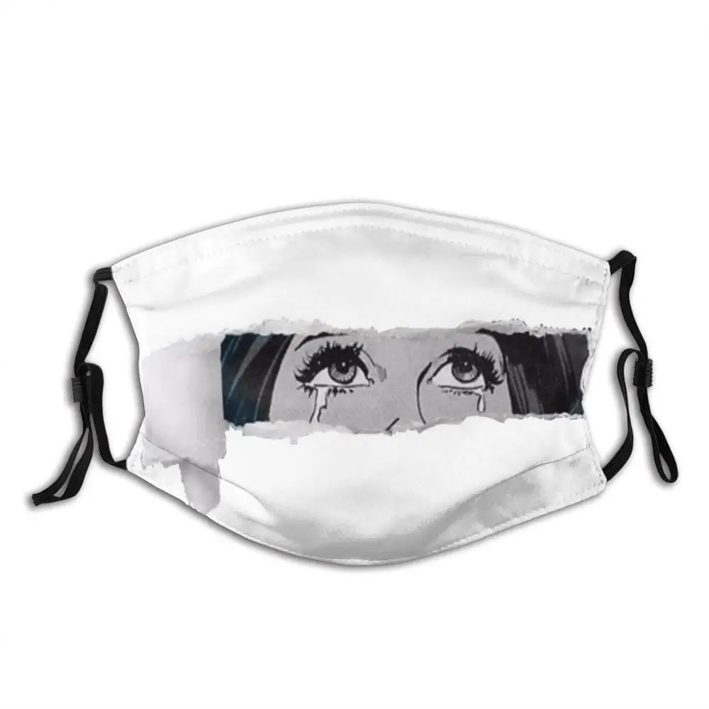 

Pop Art Funny Cool Cloth Mask Pop Art Black And White Vintage Aesthetic Cry