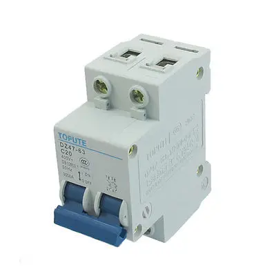 

AC 400V 20A 2 Pole 3000A Breaking Capacity Overload Miniature Circuit Breaker
