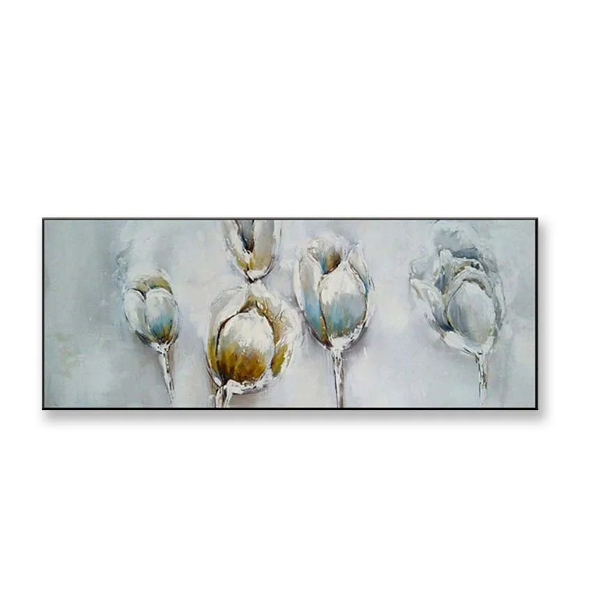 

Beautiful flowers tulip abstract pictures Handmade acrylic oil painting on canvas wall art poster for living room sofa bedroom