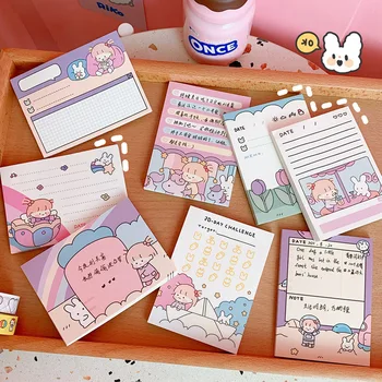 

Square Sticky Notes 50 Sheets Post-it Kawaii Self-Stick Notebook Memo Pads Sticker Paper for Office School Stationery Supplies