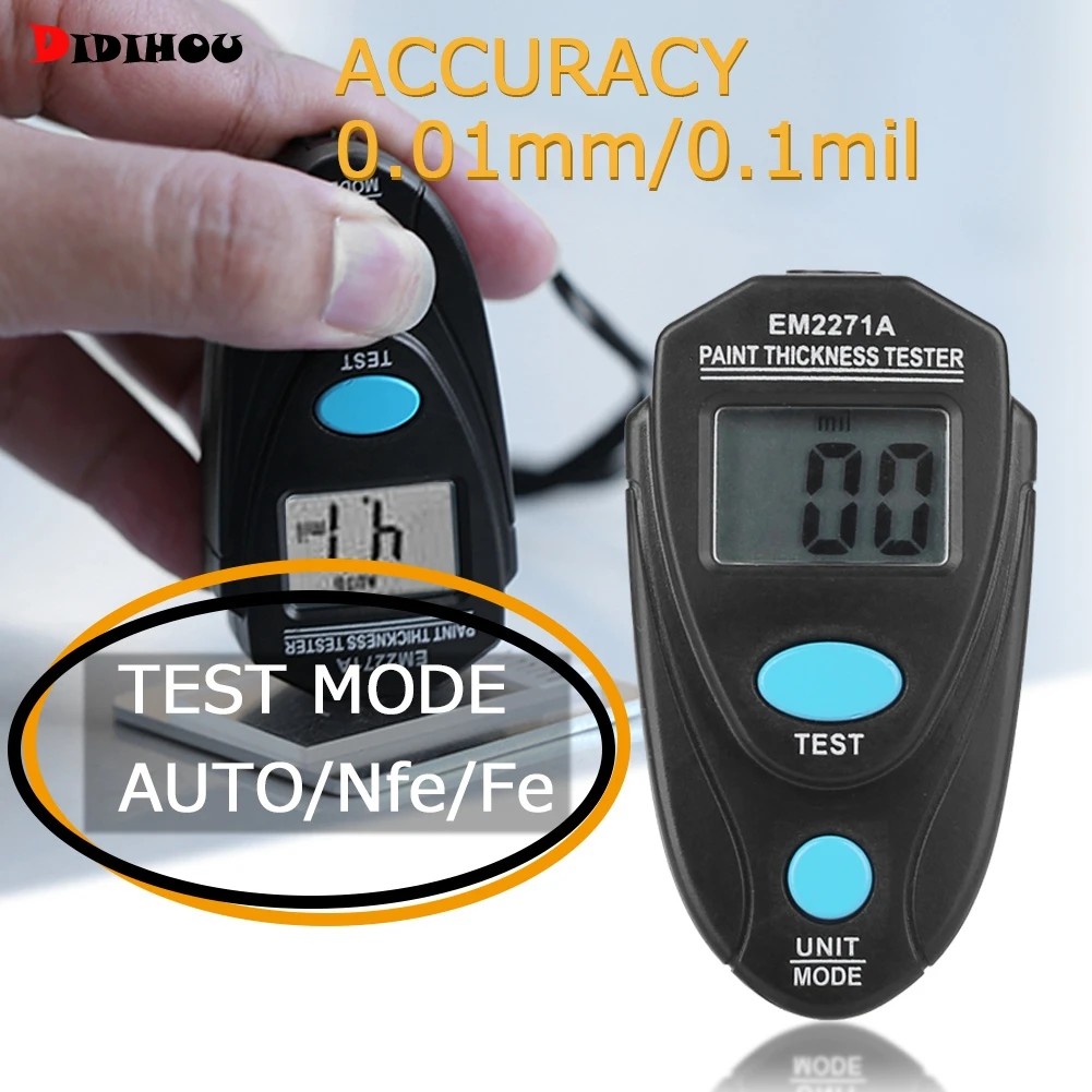 

EM2271 Mini Thickness Gauge Electronic Width Measuring Instruments Car Paint Thickness Meter Paint Coating Thickness Tester Tool
