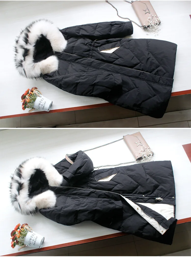 AYUNSUE зимнее пальто женское большое пуховое пальто с меховым воротником белая куртка-пуховик Женская Корейская куртка-пуховик теплая парка Casaco YY1405