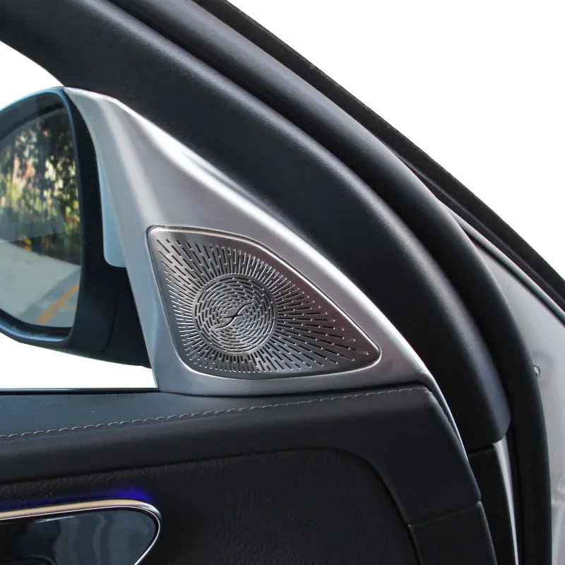 

Для Mercedes Benz C Class W206 C260 C300 2022 + ABS углеродное волокно интерьер автомобиля A-pillar треугольная крышка отделка защитная рамка