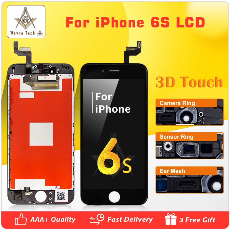 5 шт./лот AAA + ЖК-дисплей для iPhone 6S ЖК-экран сенсорный стеклянный экран дигитайзер