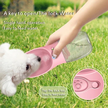 

Dog Accessories 350ml Portable Dog Water Bottle Outdoor Pet Water Cup Water Bottle Dog Food Container Dispenser Feeder For Dogs