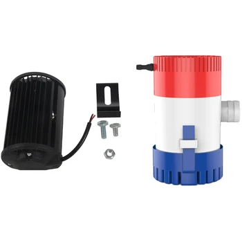 

1Pcs 1100Gph Bilge Pump Marine Water Pump & 1Pcs 5 Inch 240W Double Row Flood Bar 24000 Lumens Led Lights