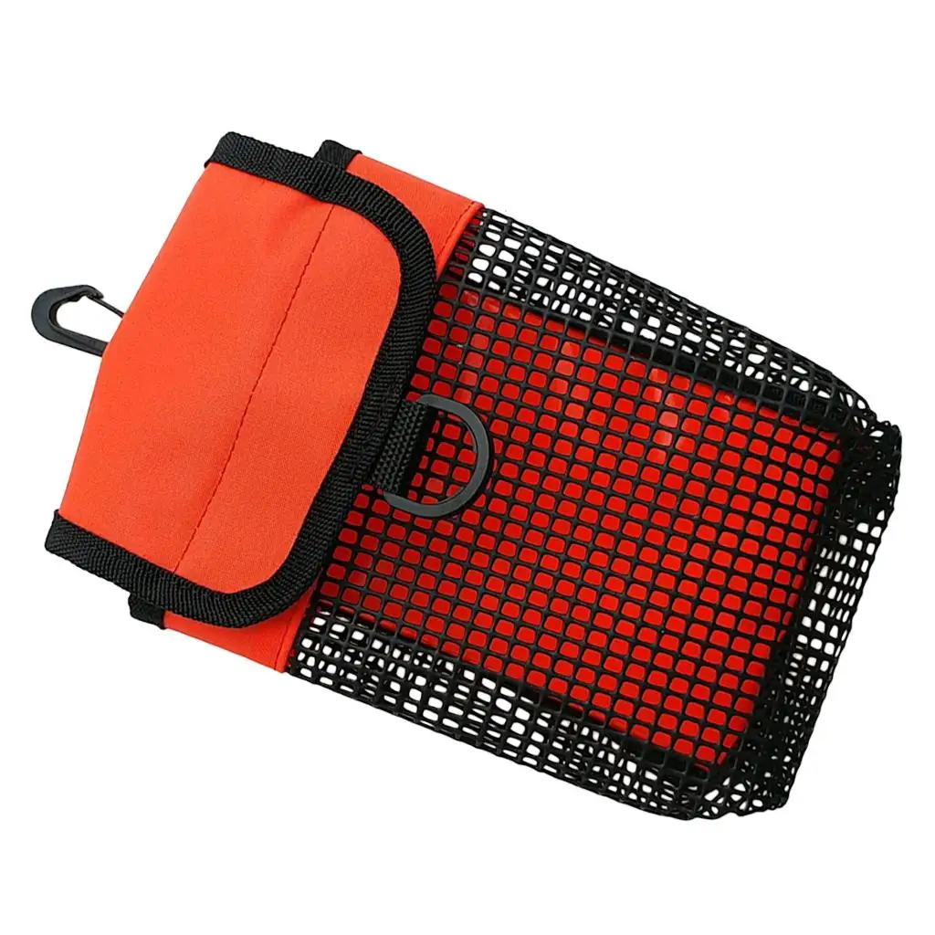 2 Pack Mesh Gear Bag for Scuba Diving Dive Reel & SMB Safety Marker Buoy Gear Equipment Fluo Yellow and Orange Diving Bags