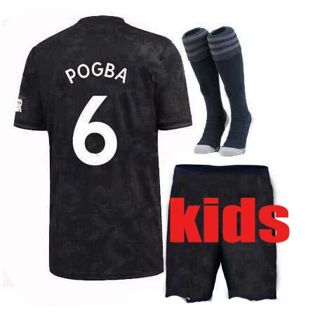 Горячая Распродажа,,, Детский комплект, Футбольная Футболка POGBA LUKAKU 19 20, Детский комплект+ носки, футбольная рубашка - Цвет: 3RD