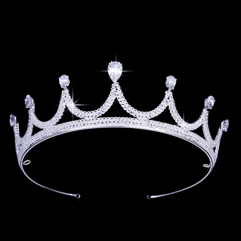 

Crown HADIYANA Fashion Simple Style Birdal Wedding Tiara And Crown High Quality Cubic Zirconia BC3175 Accesorios para el cabello