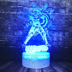 3D светодиодный Луна Звезда детский ночник подставка Uzumaki Наруто мультфильм для украшения комнаты сна настольная лампа праздник день