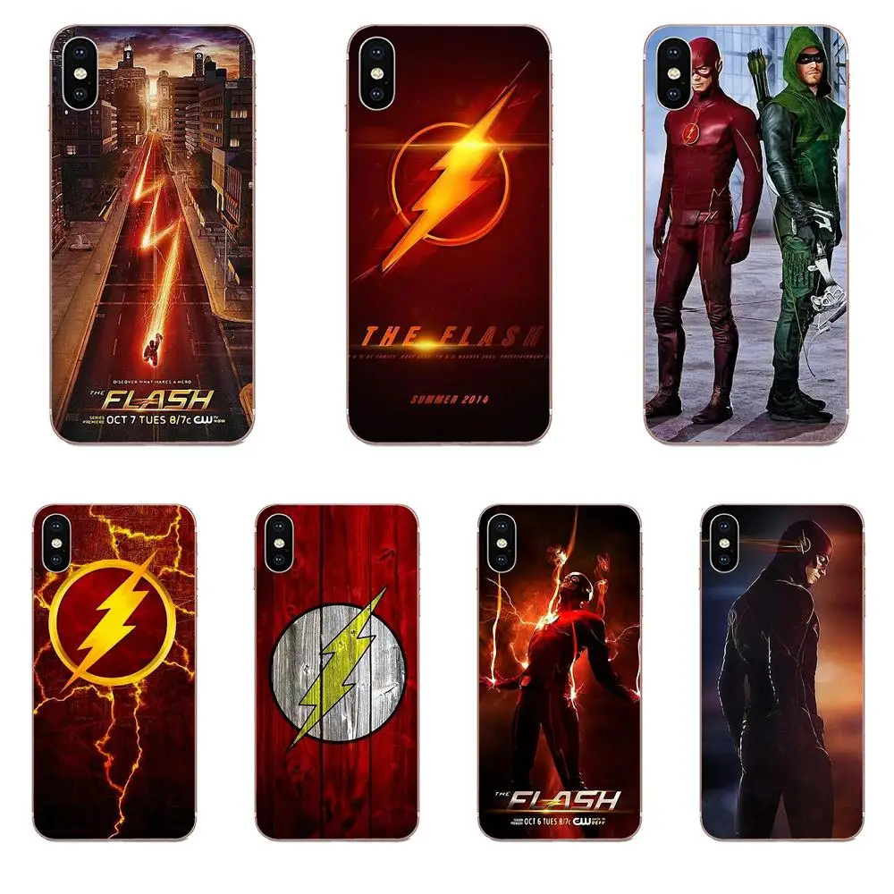 For Apple iPhone 4 4S 5 5C 5S SE SE2 6 6S 7 8 11 Plus Pro X XS Max XR TPU Shell The Flash Tv Show Logo Barry Allen Super Heroes | Мобильные